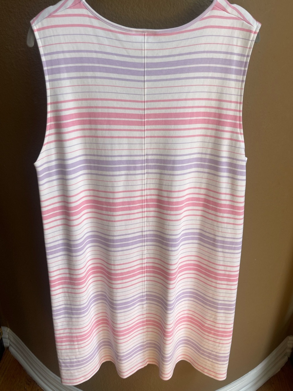 Beaufort Bonnet Co Pima Cotton Striped Sleeveless V-Neck Dress Xl Pink View 6